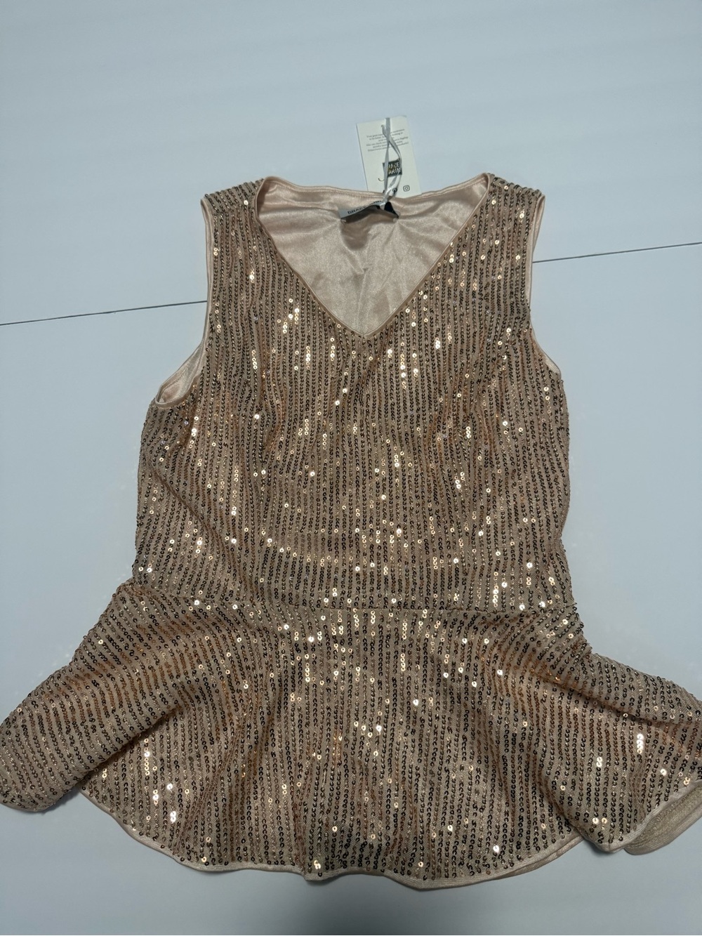 Women Sparkle Sequin Top - Champagne
